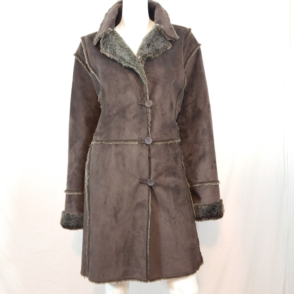 Style & Co. Chocolate Faux Shearling Coat